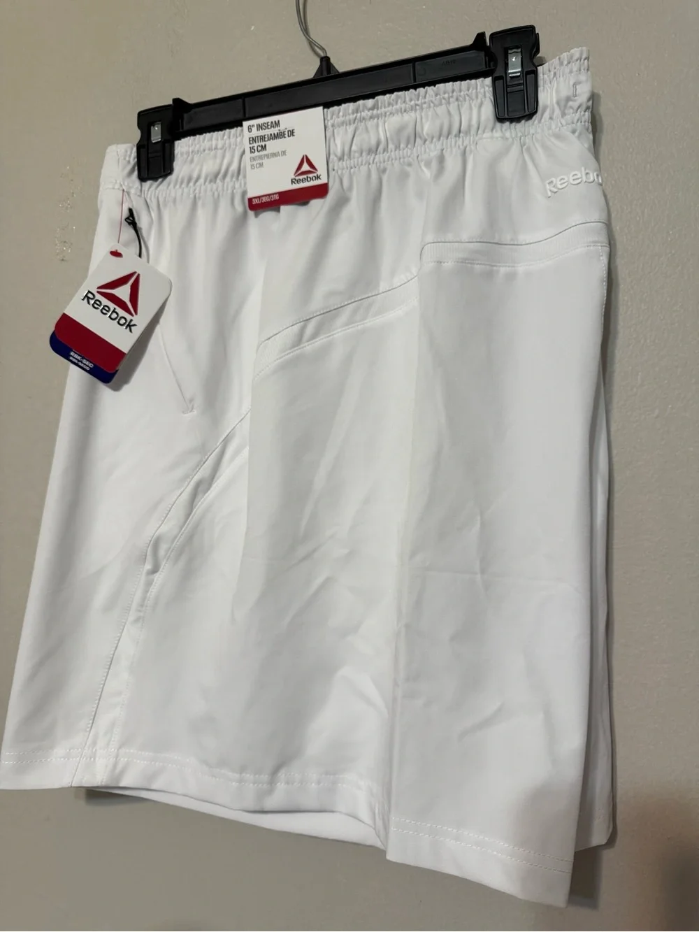 Reebok Men’s White Athletic Drawstring Shorts